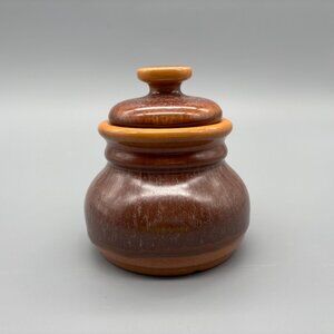 Beauceware Canada Brown Drip Stoneware Jar Vintage Ceramic Pot with Lid